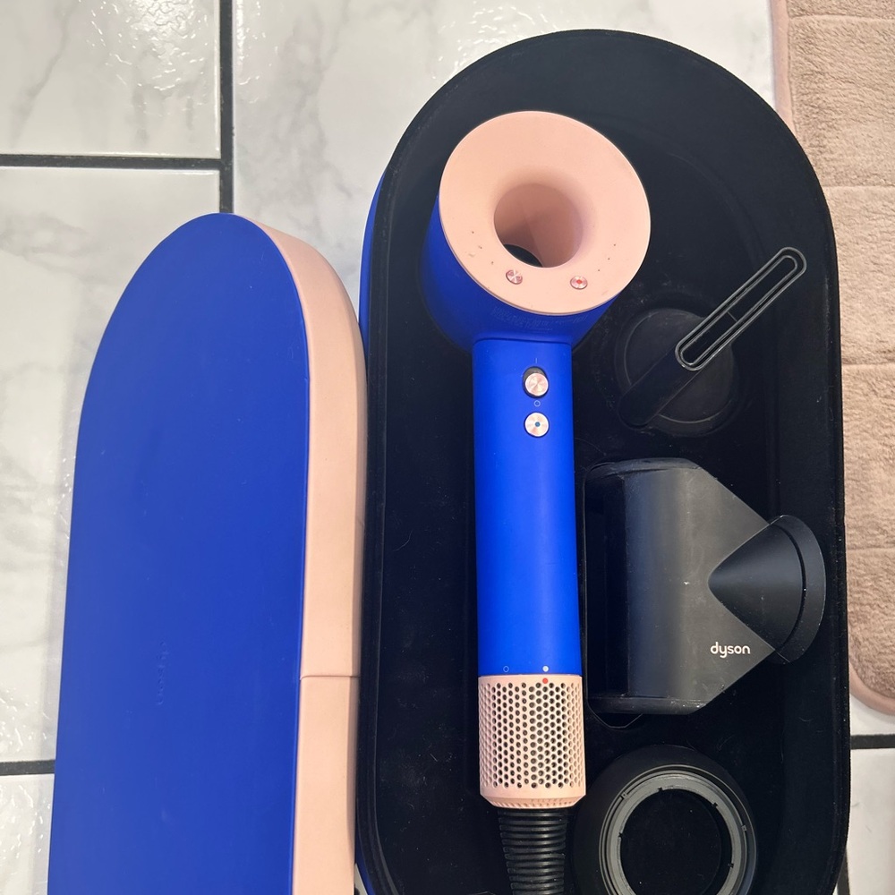 Dyson Blue and Peach Hair Dryer Set